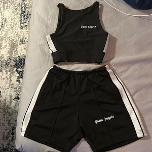 Palm Angels Training Track Shorts Set